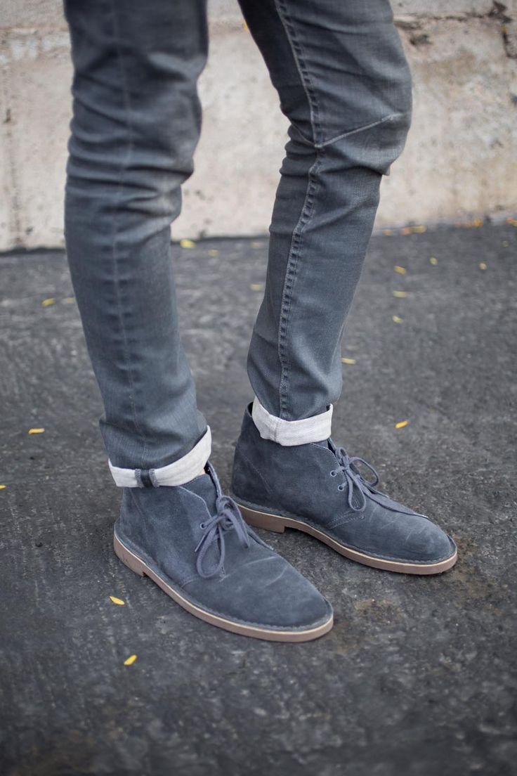 Wicked sharp detail stitch on the knee and some rad boots. Clarks USA ALLSAINTS ...