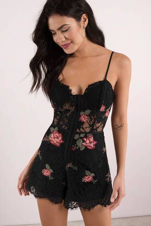 Alexis Embroidered Lace Romper