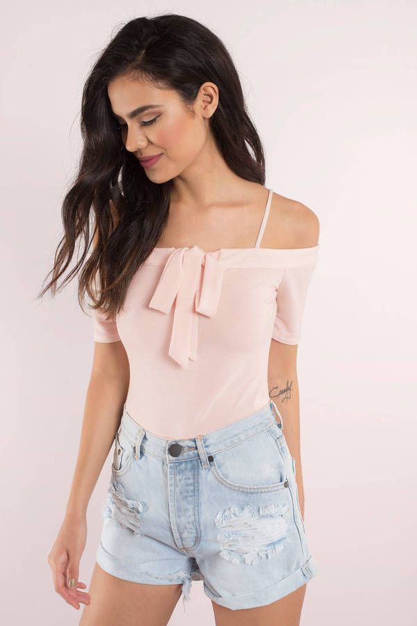 Tied Up Right Now Cold Shoulder Bodysuit