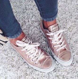 shoes converse rose gold