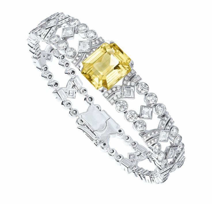 7.43cts yellow sapphire and diamond bracelet by Louis Vuitton from the new Conqu...
