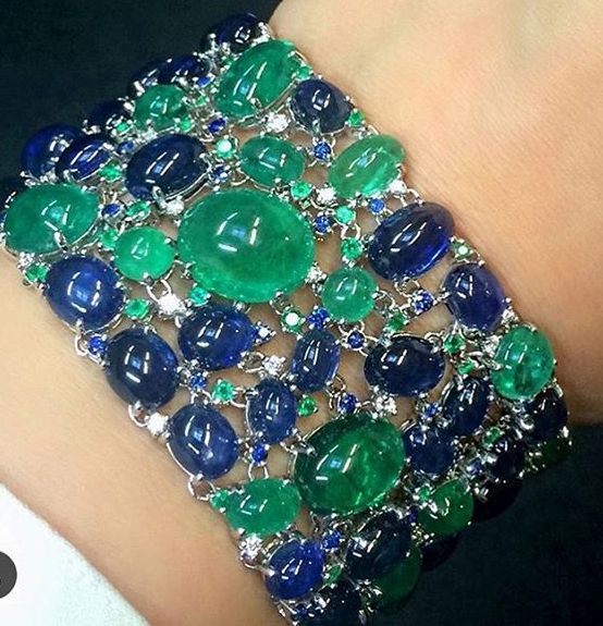 Emerald and Sapphire bracelet .