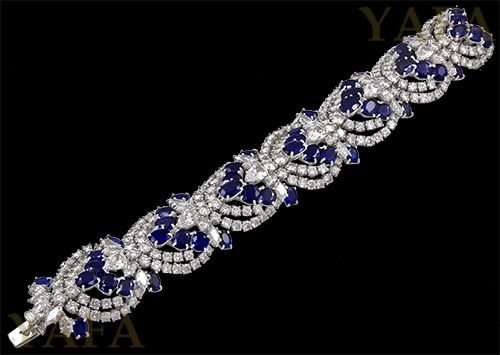 HARRY WINSTON Sapphire and Diamond Bracelet - Yafa Jewelry