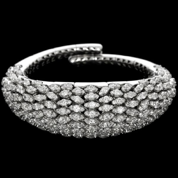Mattia Cielo - Iguana - Bracelet 750/1000 white gold - white diamonds ct. 18,92