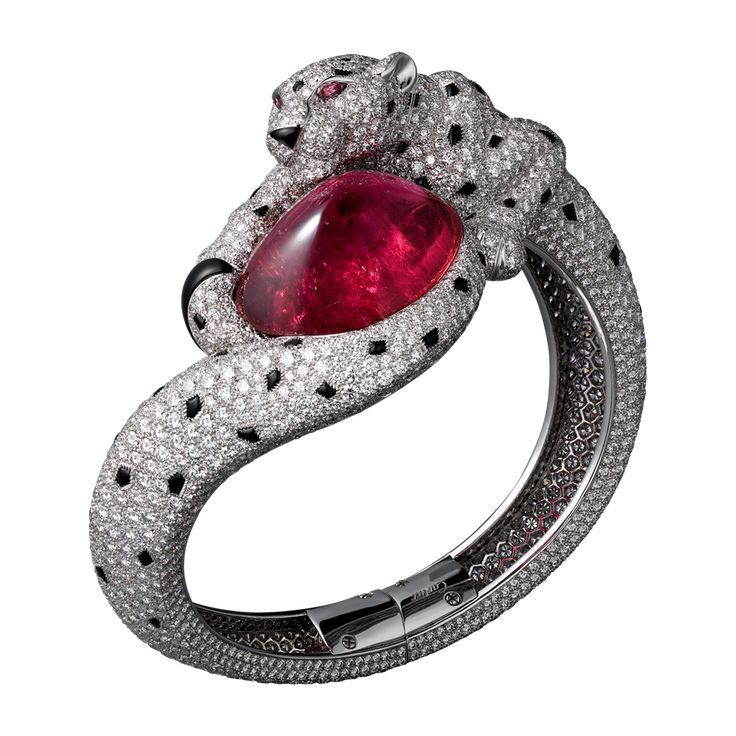 Panthère de Cartier Bracelet set with a rubellite, pink sapphires, diamonds and...
