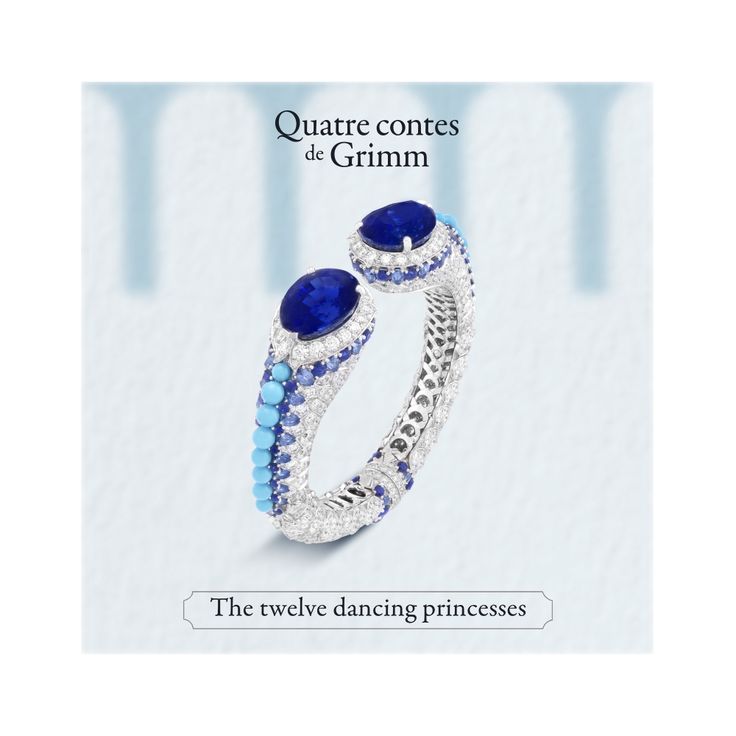Two Burmese sapphires on the Traversée Etoilée bracelet float like two enchant...