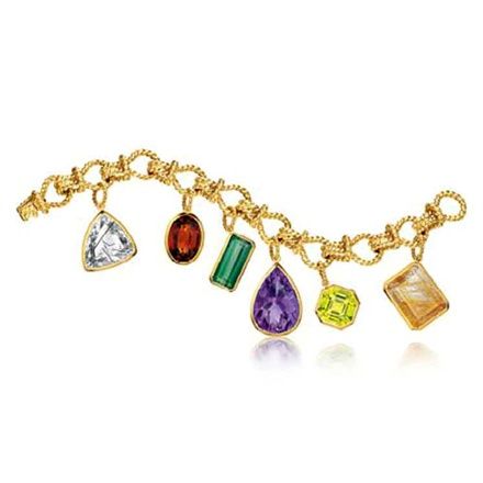 Verdura. Like a charm bracelet but you hang gemstones on it instead.