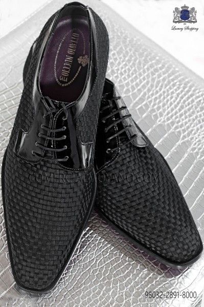 Zapatos de novio negros trenzados 98032-2891-8000 Ottavio Nuccio Gala.