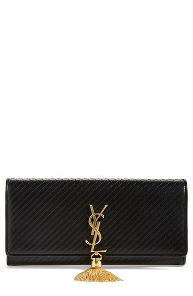 Saint Laurent 'Cassandre' Quilted Leather Clutch available at Luxury & V...