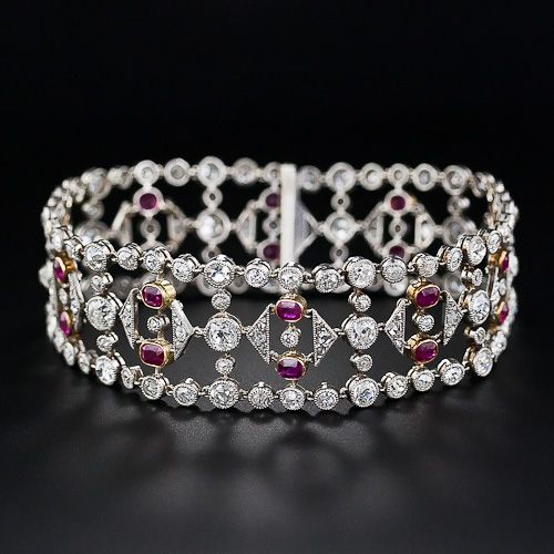 Stunning Edwardian Diamond and Ruby Bracelet