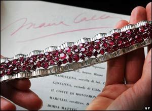 A ruby and diamond bracelet owned by Maria Callas