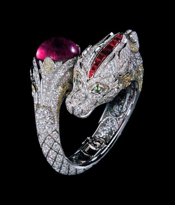 Cartier dragon ruby and diamond ring