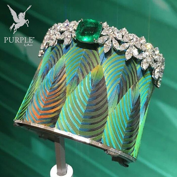 Check this elegantly and exquisite feather marquetry cuff by Piaget via The Jewe...