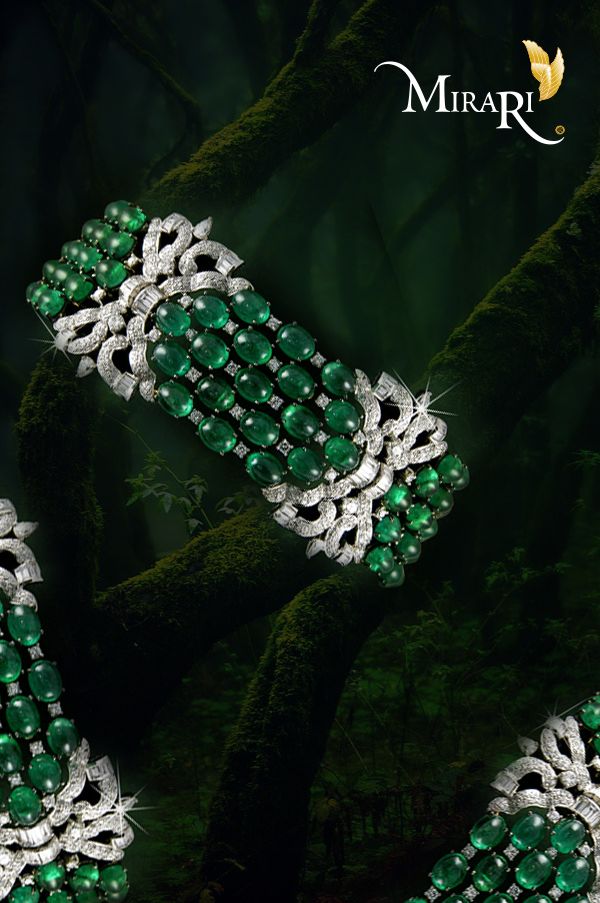 Create a statement wherever you go with this emerald and diamond bracelet from #...