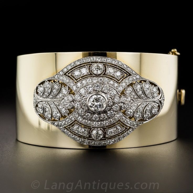 Diamond Art Deco Brooch Bangle Bracelet. Fabulous is the word! An original, flas...