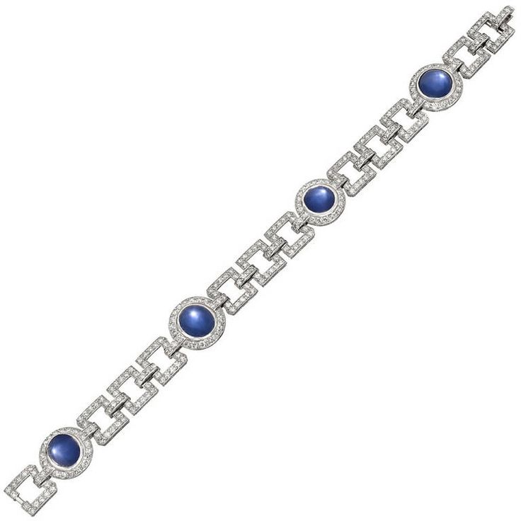 Star Sapphire Diamond Panel Bracelet. Star sapphire and diamond panel bracelet, ...