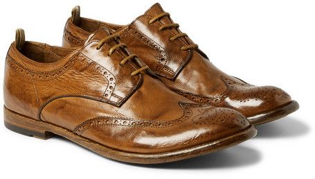 $695, Anatomia Glossed Leather Brogues by Officine Creative. Sold by MR PORTER. ...