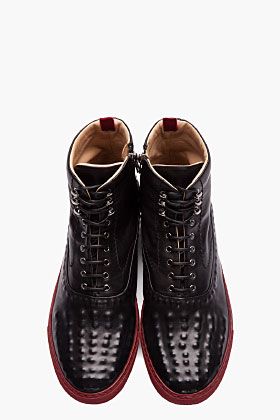 ALEXANDER MCQUEEN black hand-embossed leather sneakers