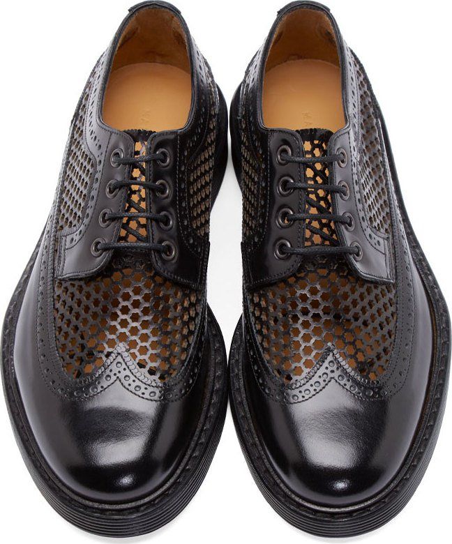 Marc Jacobs Black Perforated Brogues