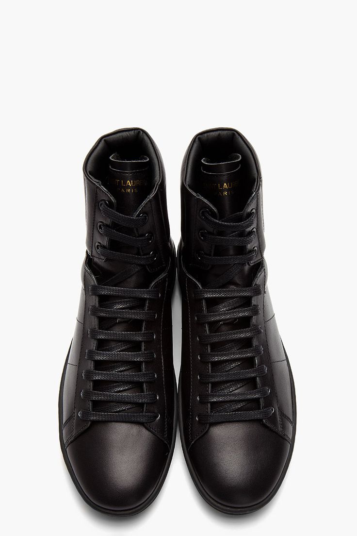 SAINT LAURENT Black Classic Leather high-Top sneakers