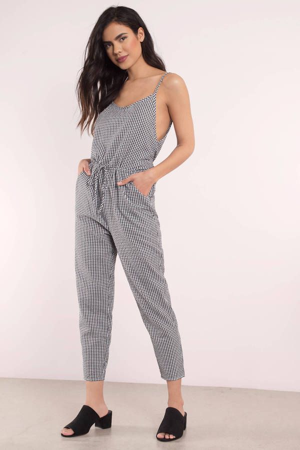 Walk In The Park Gingham Print Jumpsuit