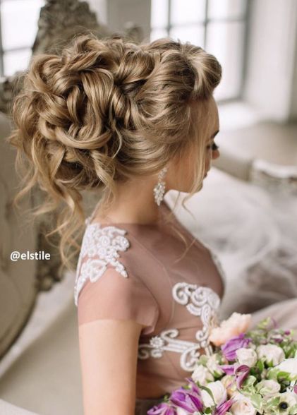 Loose Curly Updo Wedding Hairstyle - MODwedding