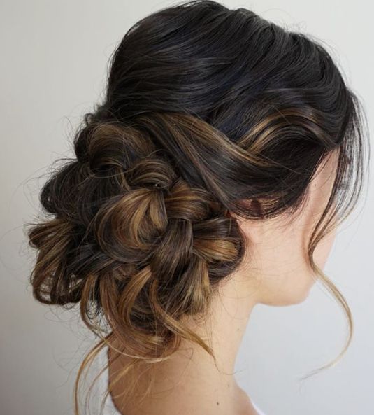 Curly Low Updo Wedding Hairstyle - MODwedding