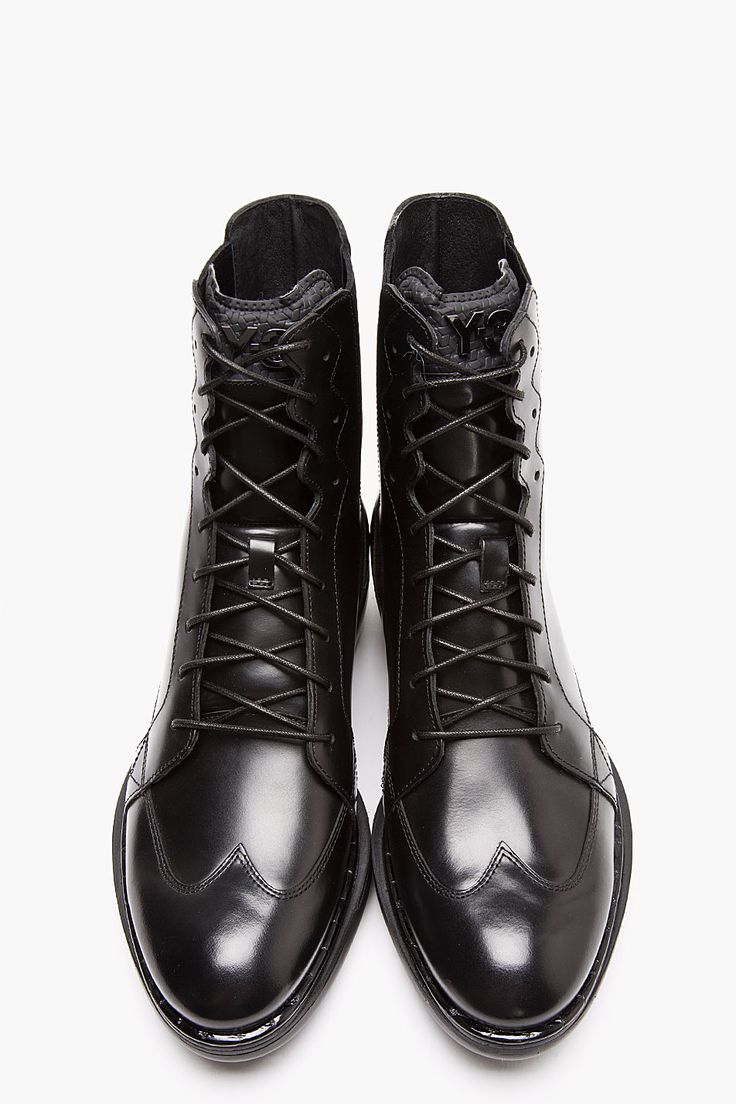 Black Leather Manake Boots.