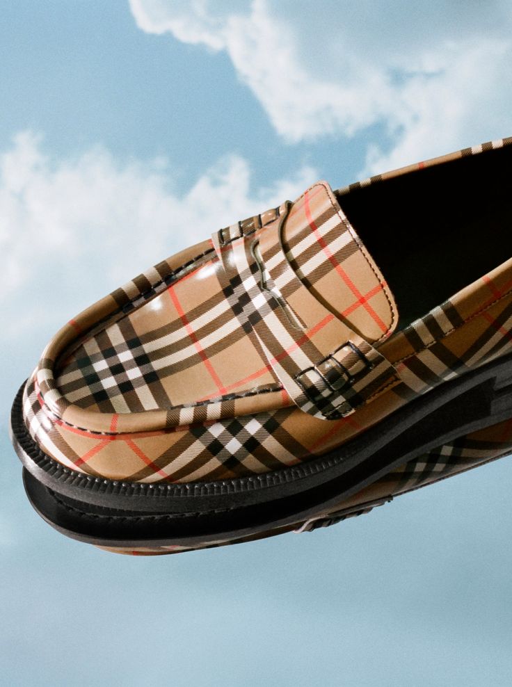 Check loafers are remastered with modern details for the limited-edition #GoshaR...
