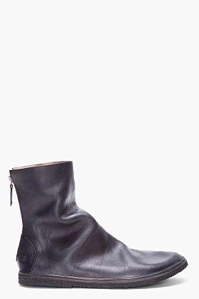 Marsell Black Leather Strapara Boots for men | SSENSE