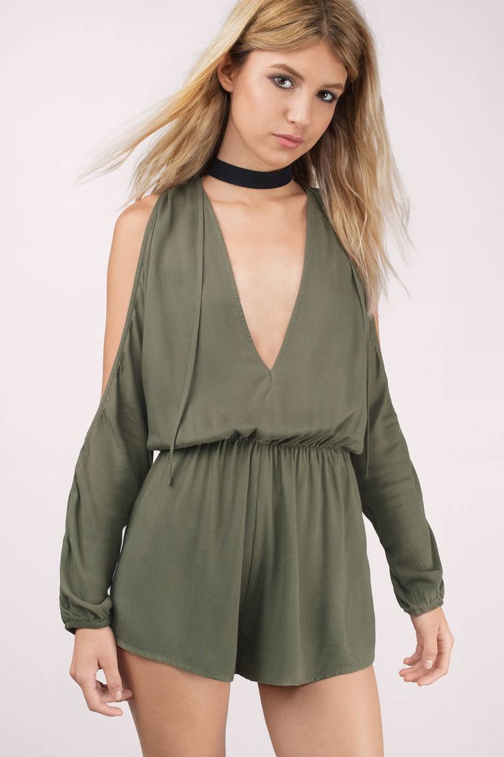 Be My Beauty Cold Shoulder Long Sleeve Romper