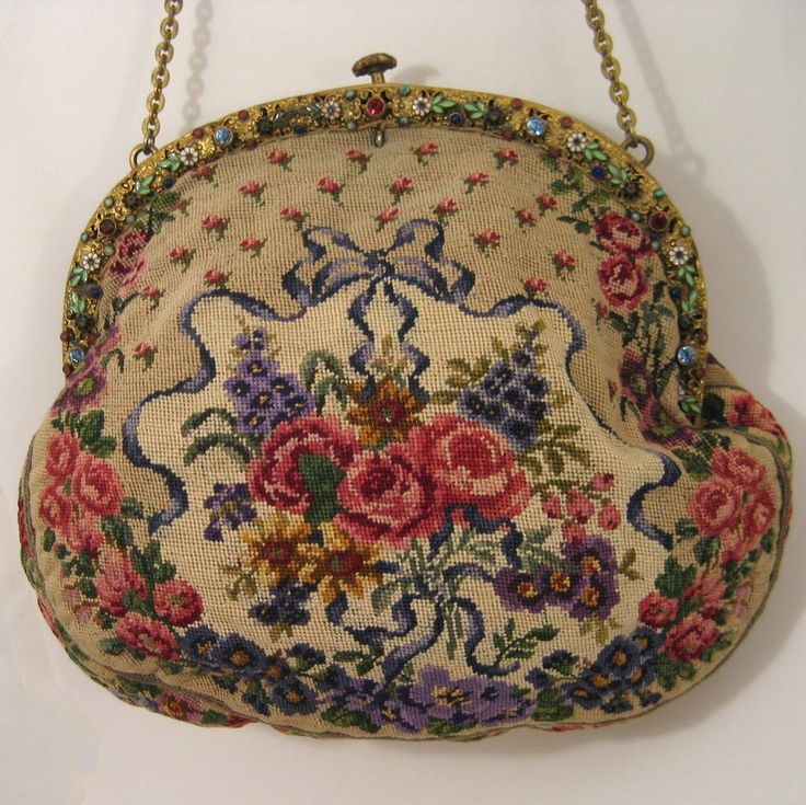 Decorating With Antique Needlepoint Purses