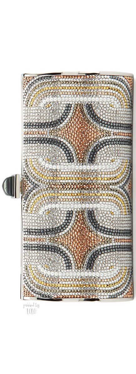 Judith Leiber Couture Crystal Swirls Violin Clutch Bag