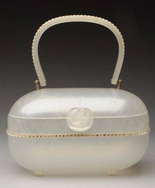 Lot # : 975 - Gilli Round-Shaped Marble Lucite Purse.