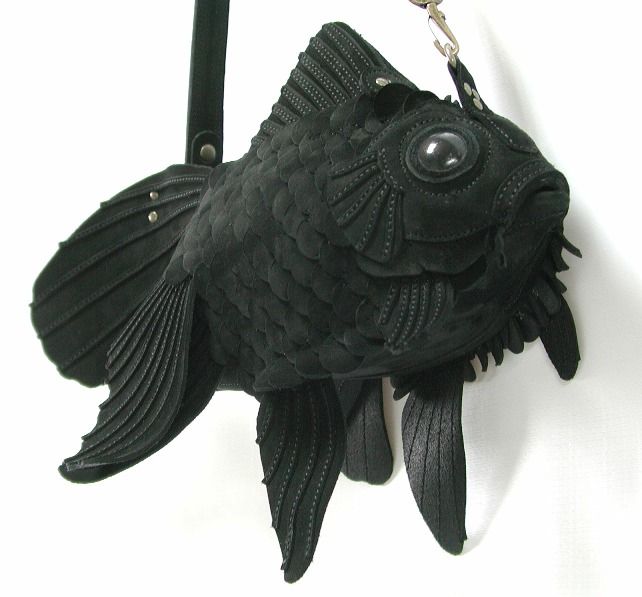 amazing black fish purse by Atelier Iwakiri.