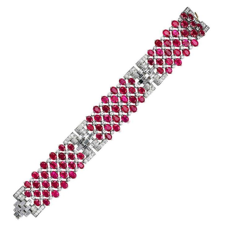 40 Carat Burma Ruby Diamond Platinum Bracelet 1 #FineJewelryNecklaceKendraScott