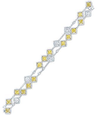Best Diamond Bracelets : Yellow and white diamond bracelet by Cellini Jewelers