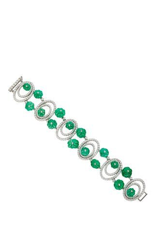 Emerald And Diamond Bracelet by SINTESSI Now Available on Moda Operandi