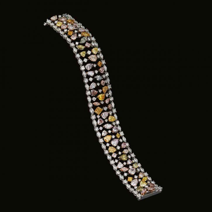 Multicolored diamond bracelet by Ronald Abram