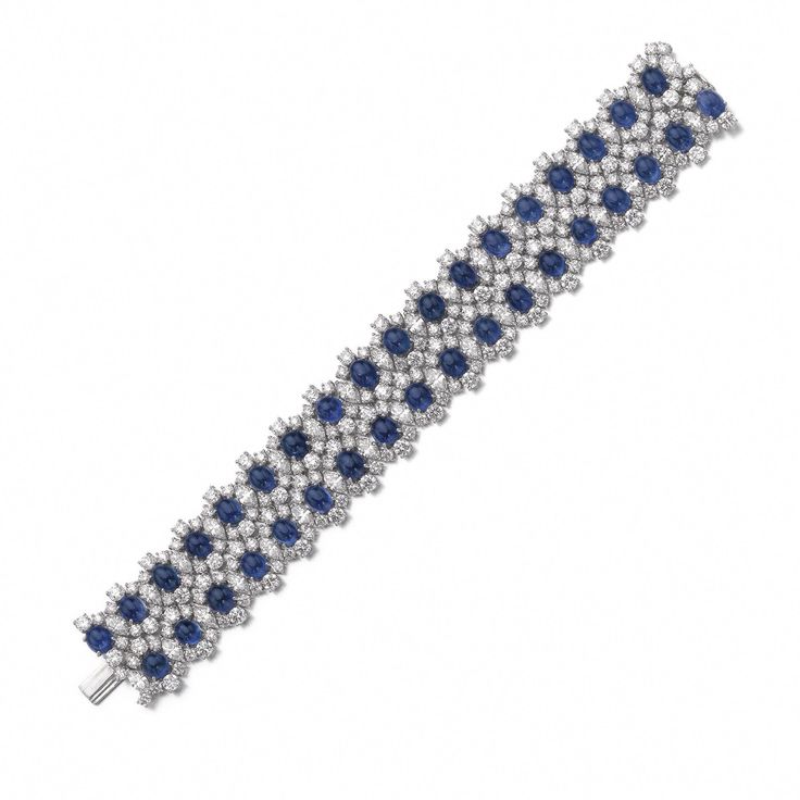 Sapphire and diamond bracelet, Bulgari The highly flexible band designed as two ...