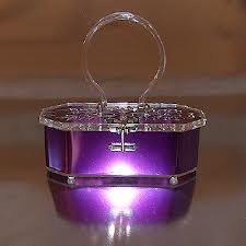 Purple lucite purse