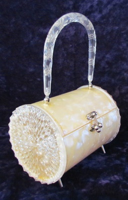round Lucite 50's purse. One of the prettiest lucite purses I've ever se...