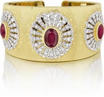 Best Diamond Bracelets : Buccellati Cuff Bracelet ... rubies, diamonds and gold