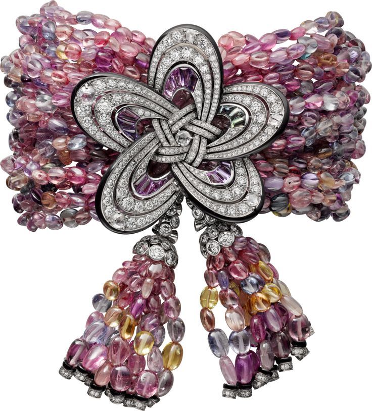 Best Diamond Bracelets : CARTIER. Bracelet Or blanc saphirs de couleur taille ba...
