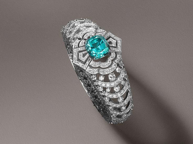 Best Diamond Bracelets : Louis Vuitton bracelet with Paraiba tourmaline and diam...