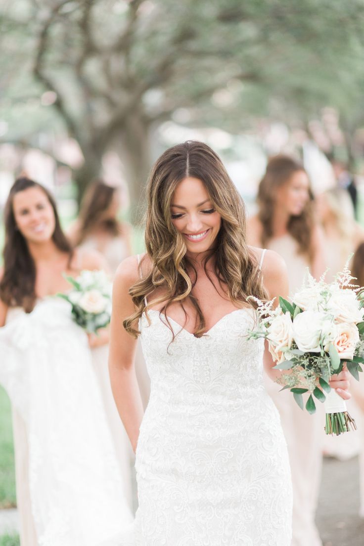 Chic White and Blush Florida Wedding with Gold and Greenery