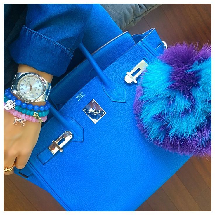Blue Hermes Birkin bag