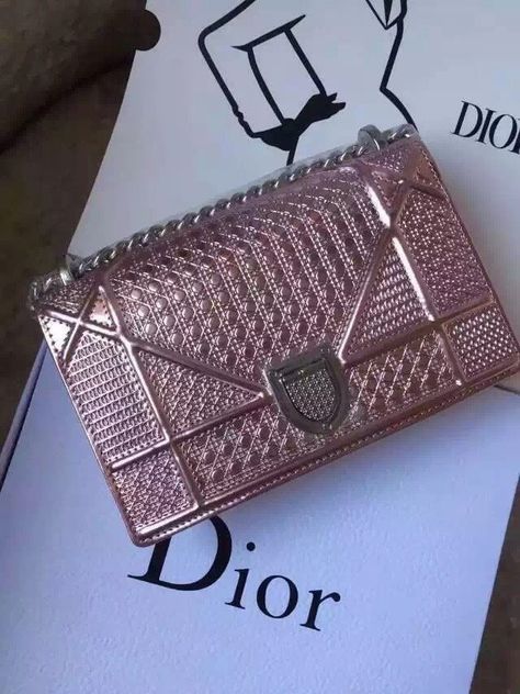 [Final Sale] Christian Dior mini Pink-tone Metallic 