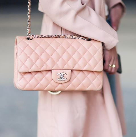 Pastel pink Chanel Classic Flap bag