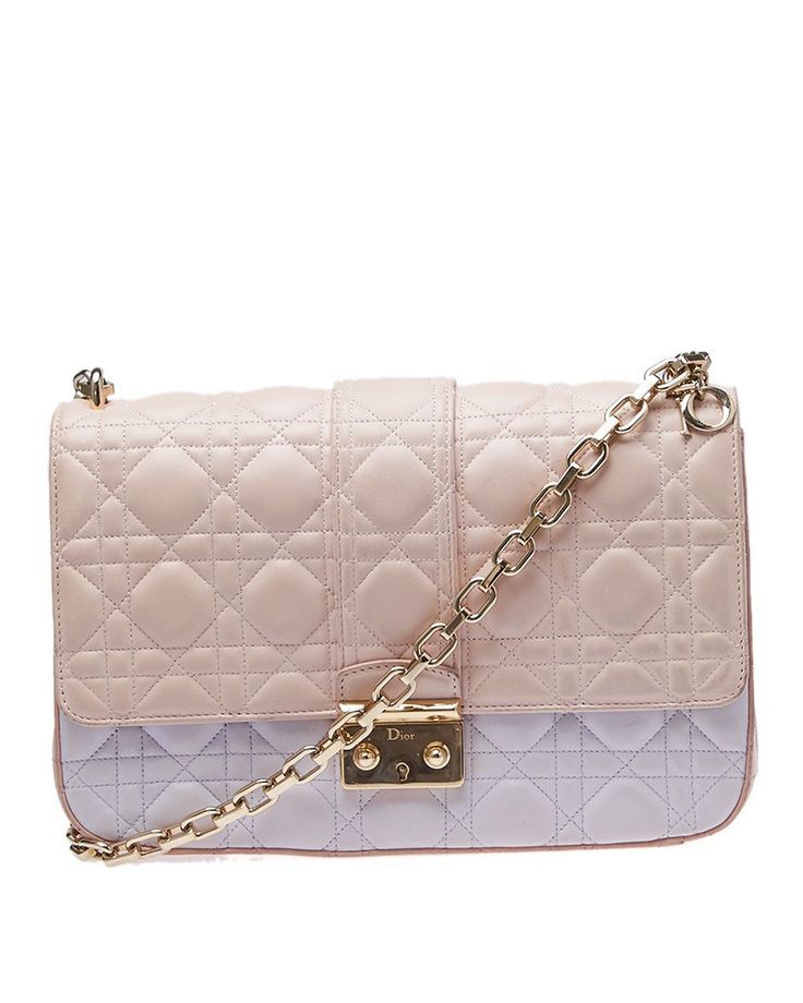 Christian Dior Pink & White Leather Shoulder Bag